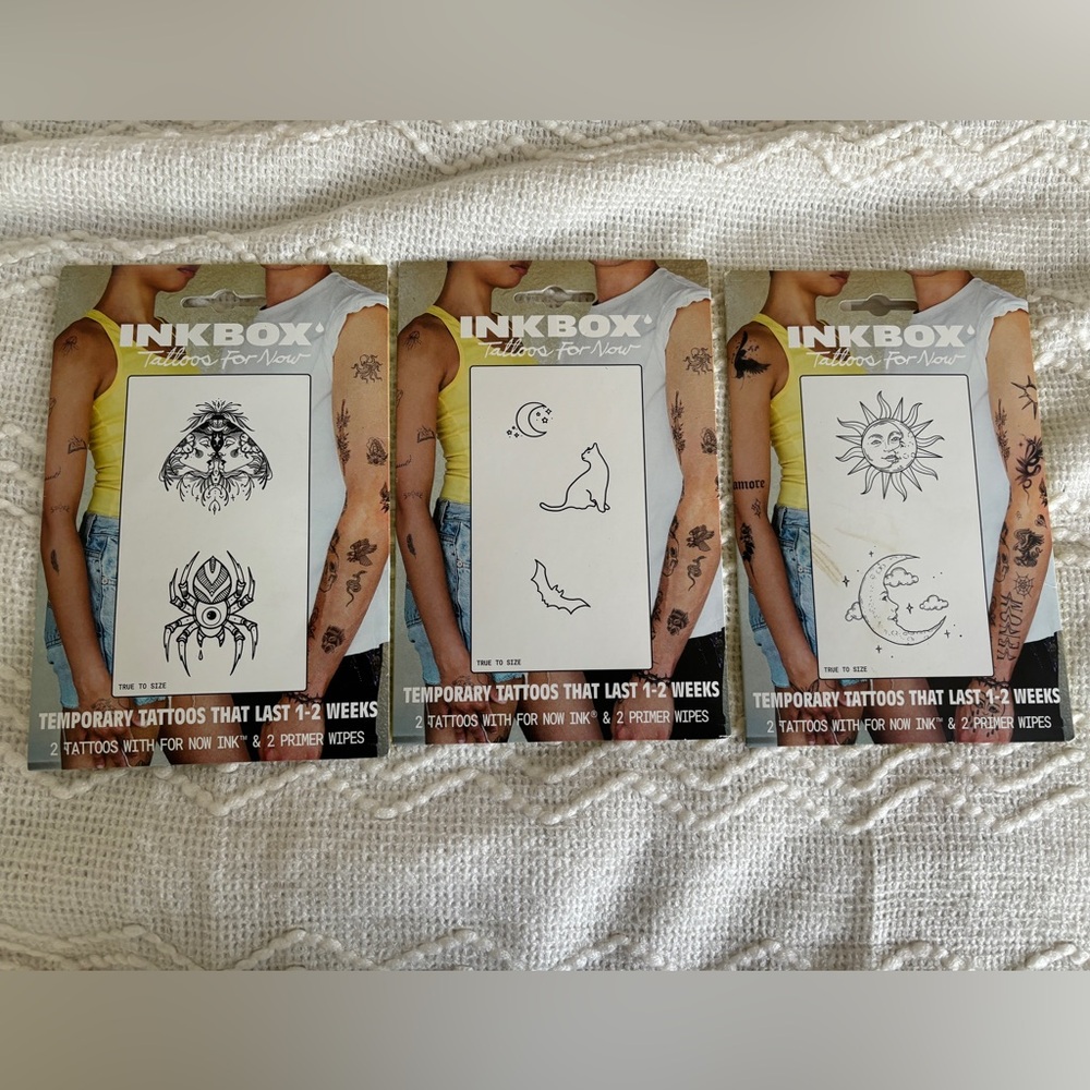 3 packs of Inkbox Temporary Tattoos